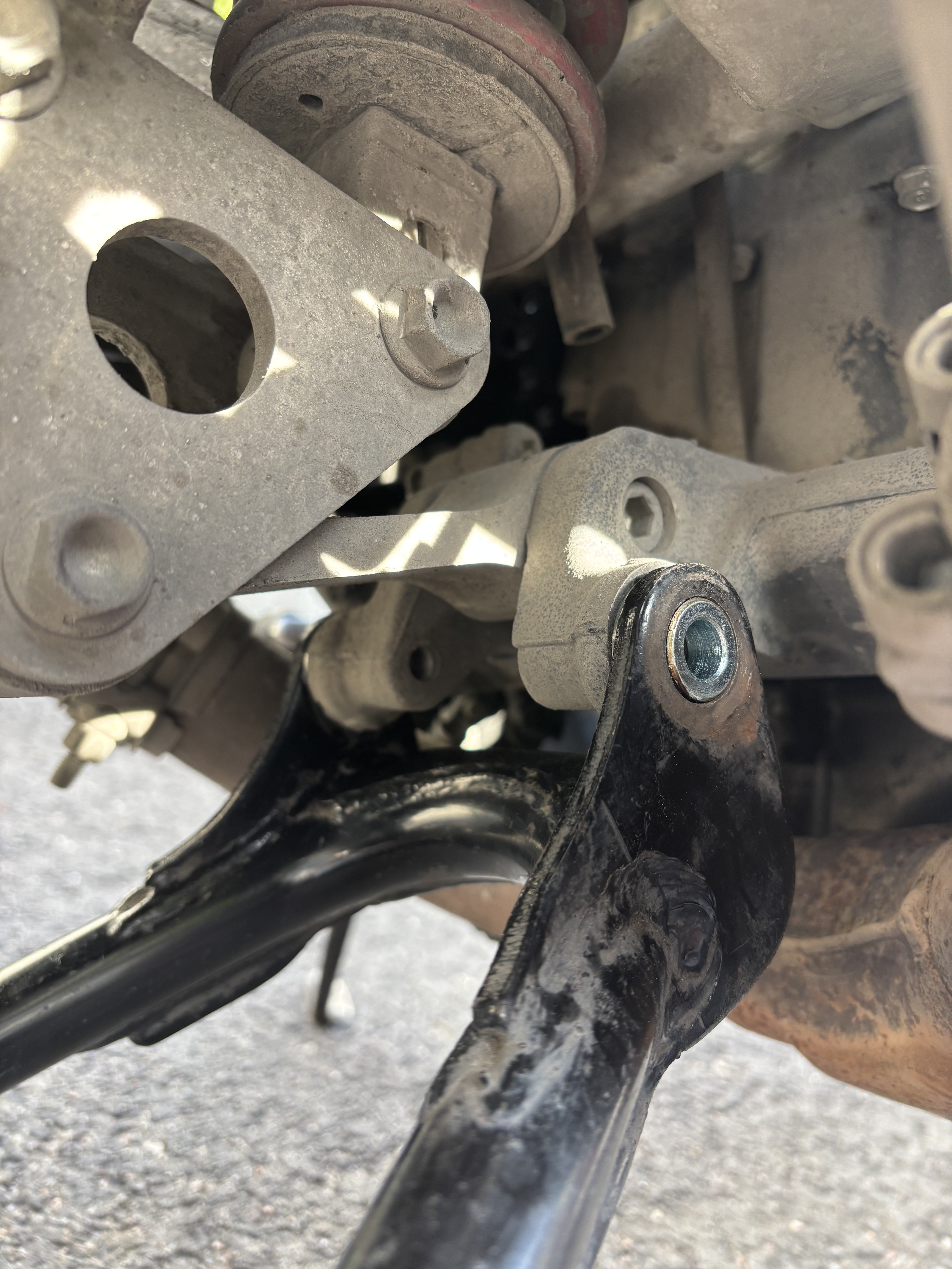 Underside of the bike with stand.